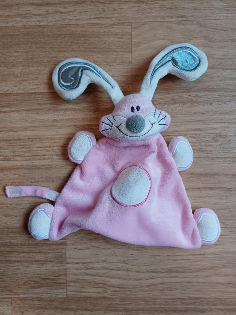 Knuffeldoekje doekje roze konijn prenatal wit stippen, Ophalen of Verzenden, Zo goed als nieuw, Overige typen
