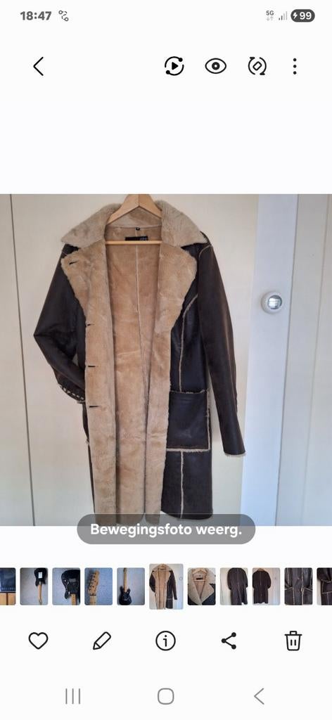 Vintage Bontjas soho NY 1980, Beige, Maat 42/44 (L), Soho, Ophalen of Verzenden