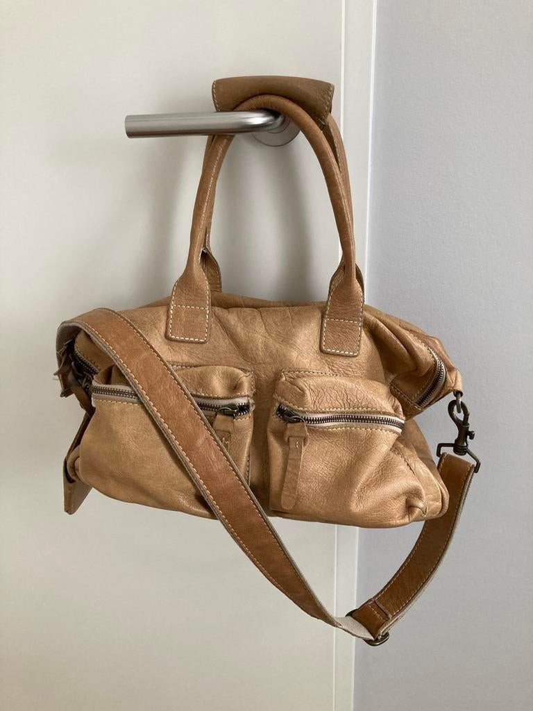 Cowboybag / Leren handtas met schouderband, Sieraden, Tassen en Uiterlijk, Tassen | Damestassen, Ophalen of Verzenden, Gebruikt