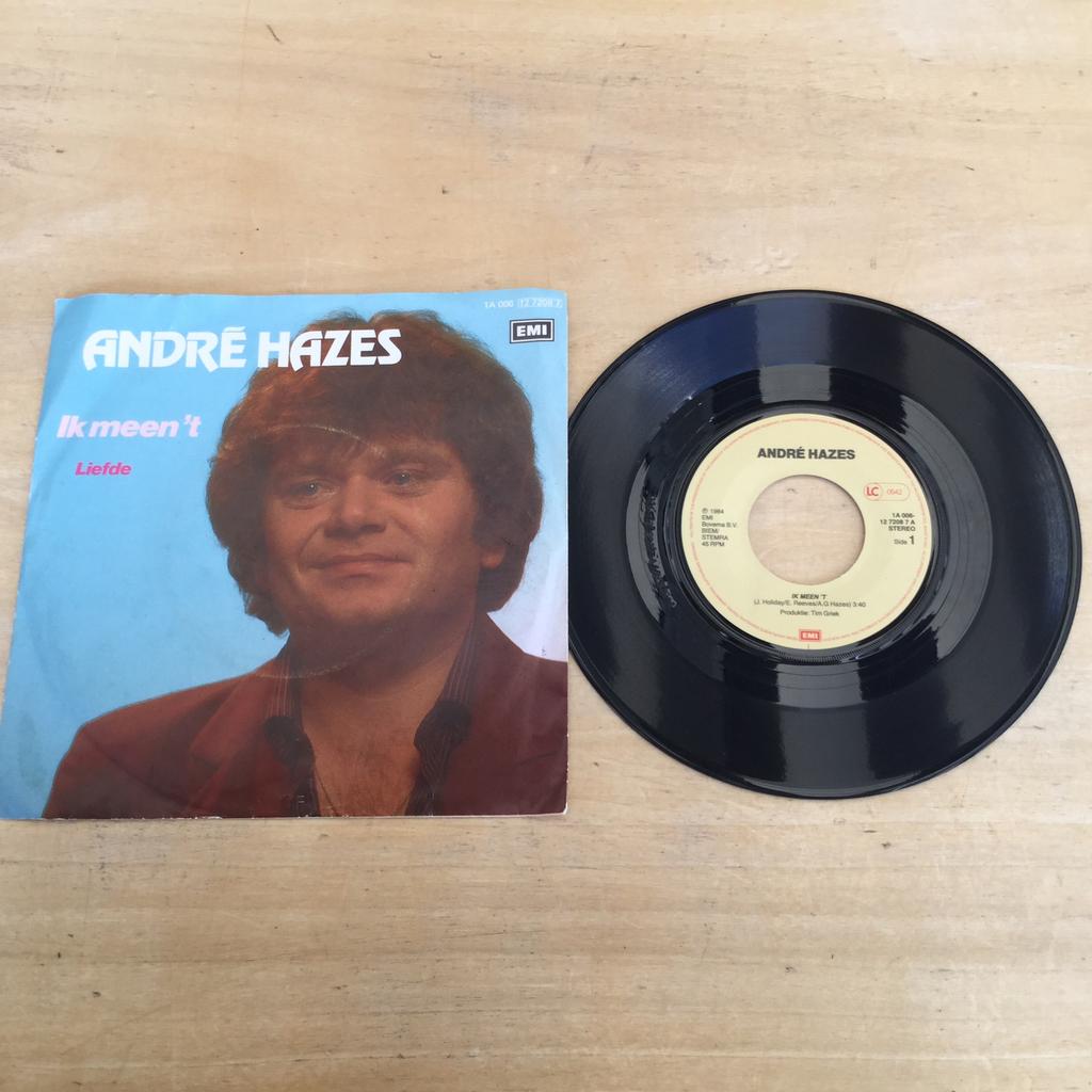 Single van André Hazes ., Cd's en Dvd's, Vinyl | Nederlandstalig, Ophalen of Verzenden, Gebruikt, Overige formaten, Levenslied of Smartlap