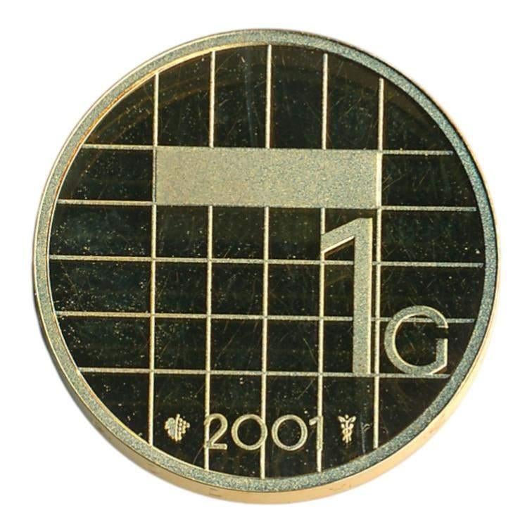 Nederland 1 gulden 2001 goud Ninaber Prooflike los