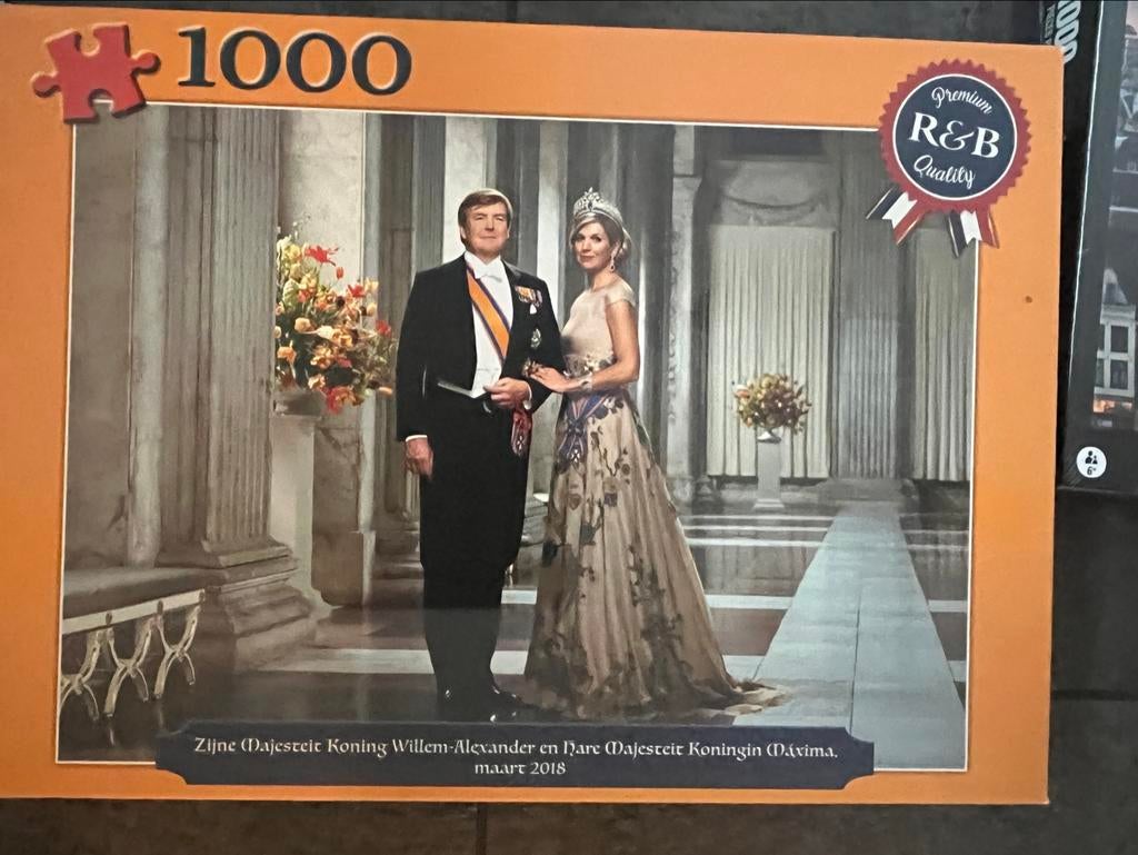 Willem en Maxima puzzel 1000st, Verzamelen, Koninklijk Huis en Royalty, Ophalen of Verzenden, Gebruikt