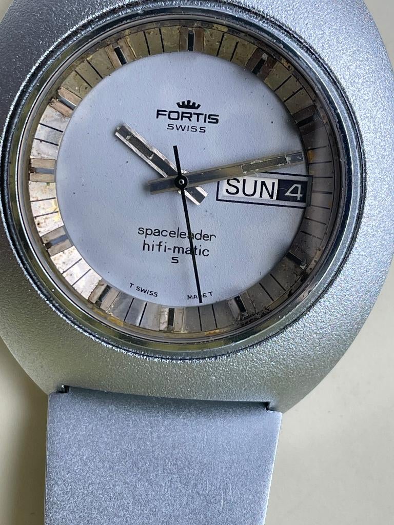 Vintage Fortis Spaceleader HiFi-Matic Day-Date, Ophalen, Leer, Overige merken