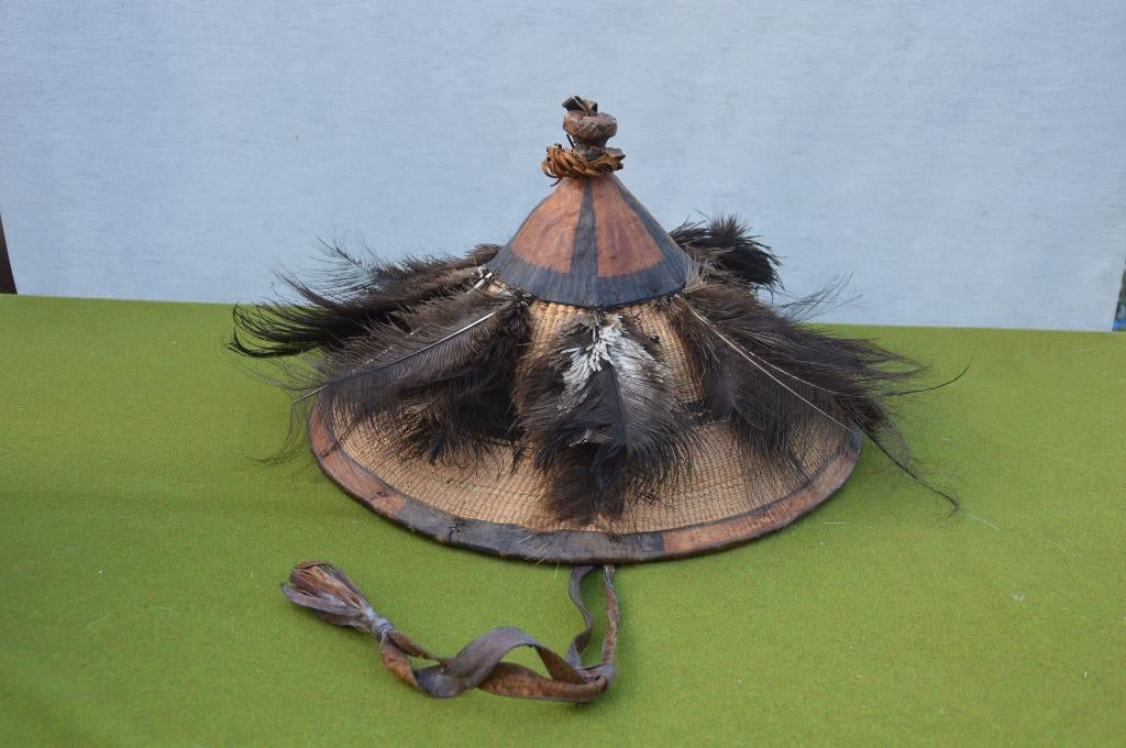 Vintage Afrikaanse Fulani hoed / Tengaade hoed met veren, Ophalen of Verzenden