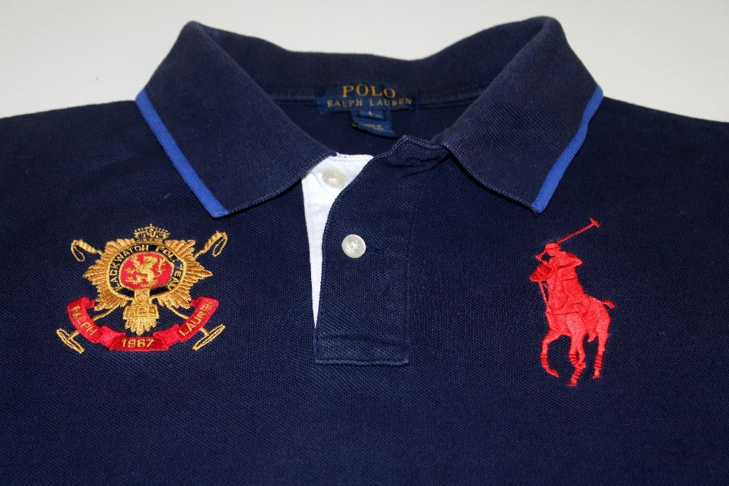 Ralph Lauren polo navy rode bigpony maat L 14-16y = maat 164, Ophalen of Verzenden, Zo goed als nieuw, Shirt of Longsleeve, Jongen