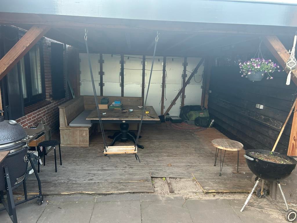 Houten vlonderplanken voor terras (ca 15m2),zelf eruit halen, Ophalen, Gebruikt, Hout