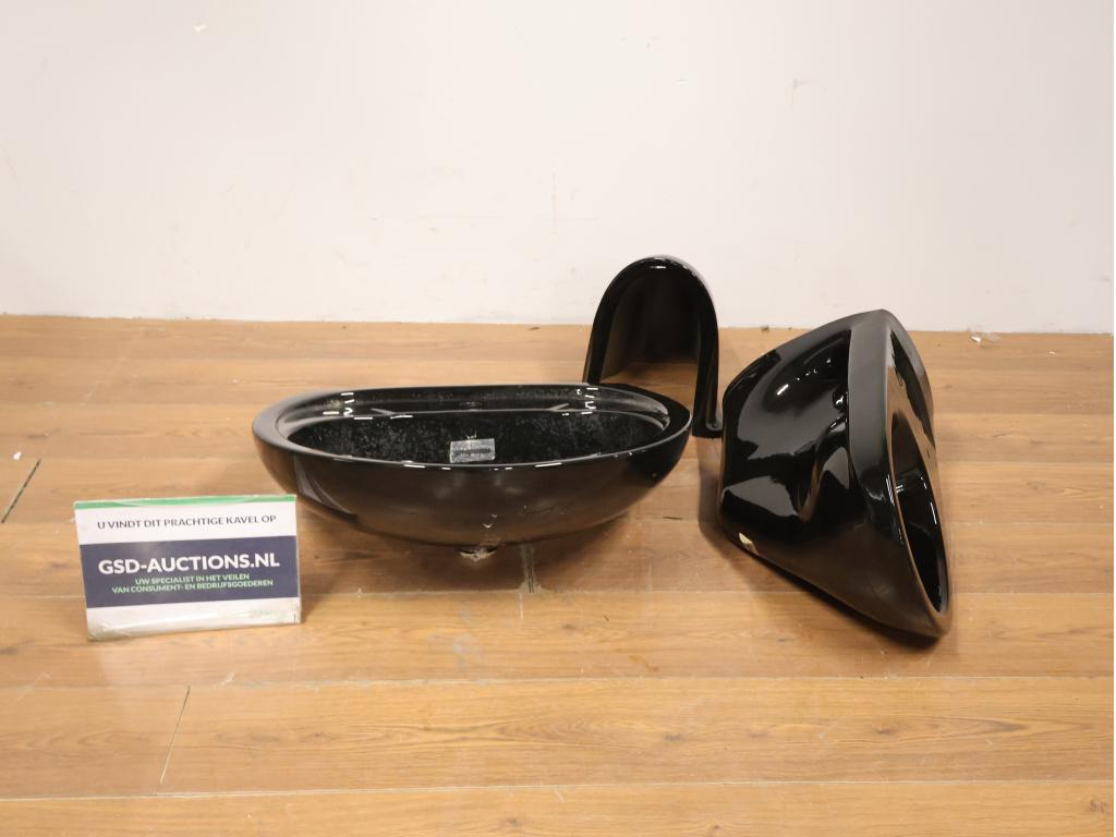 Keramische Wastafel en Toilet van Sarreguemines, Ophalen of Verzenden, Niet ingevuld, Niet ingevuld, Niet ingevuld