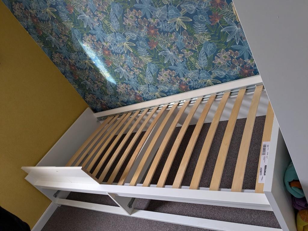 Gratis af te halen. bed Ikea Flaxa, Ophalen, 85 tot 100 cm, Gebruikt, Lattenbodem