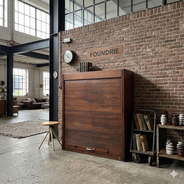 Amsterdamse School Kantoorkast roldeur, Huis en Inrichting, Ophalen of Verzenden, Gebruikt, 25 tot 50 cm, Minder dan 100 cm