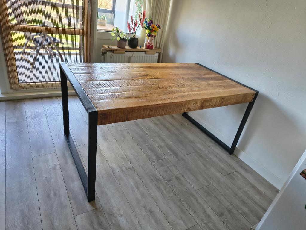 Eettafel 160x90 mangohout, Huis en Inrichting, Tafels | Eettafels, Gebruikt, 50 tot 100 cm, 150 tot 200 cm, Vier personen