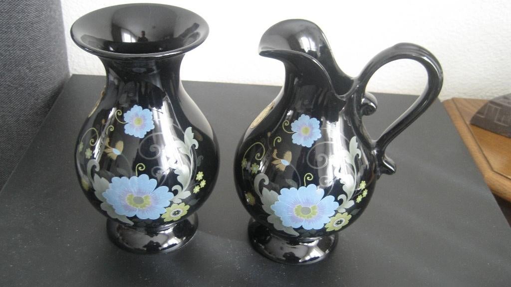 Kastsetje Gouda Plateel zwart, Antiek en Kunst, Ophalen of Verzenden