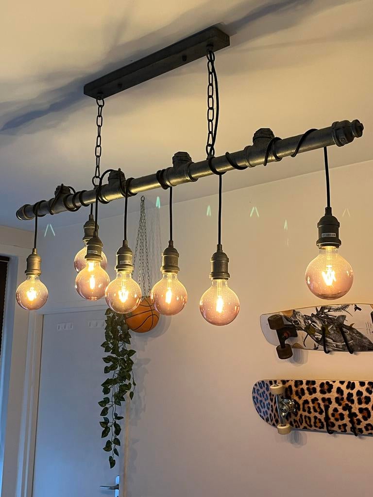 Industriële hanglamp - moet weg ivm verhuizing, Ophalen, Zo goed als nieuw, Metaal, Minder dan 50 cm