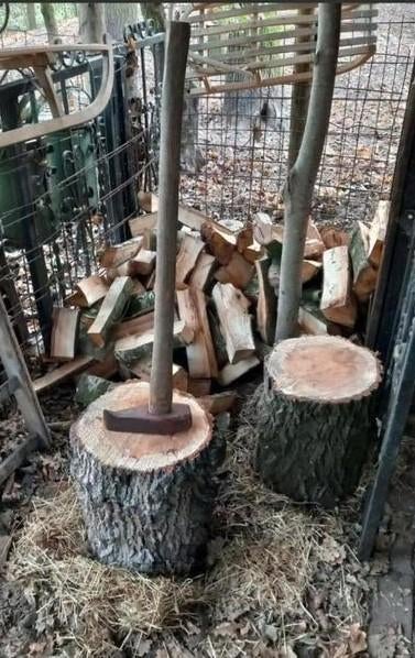 Houten hakblokken, Tuin en Terras, Ophalen, Gebruikt, Liggend, Onbekend