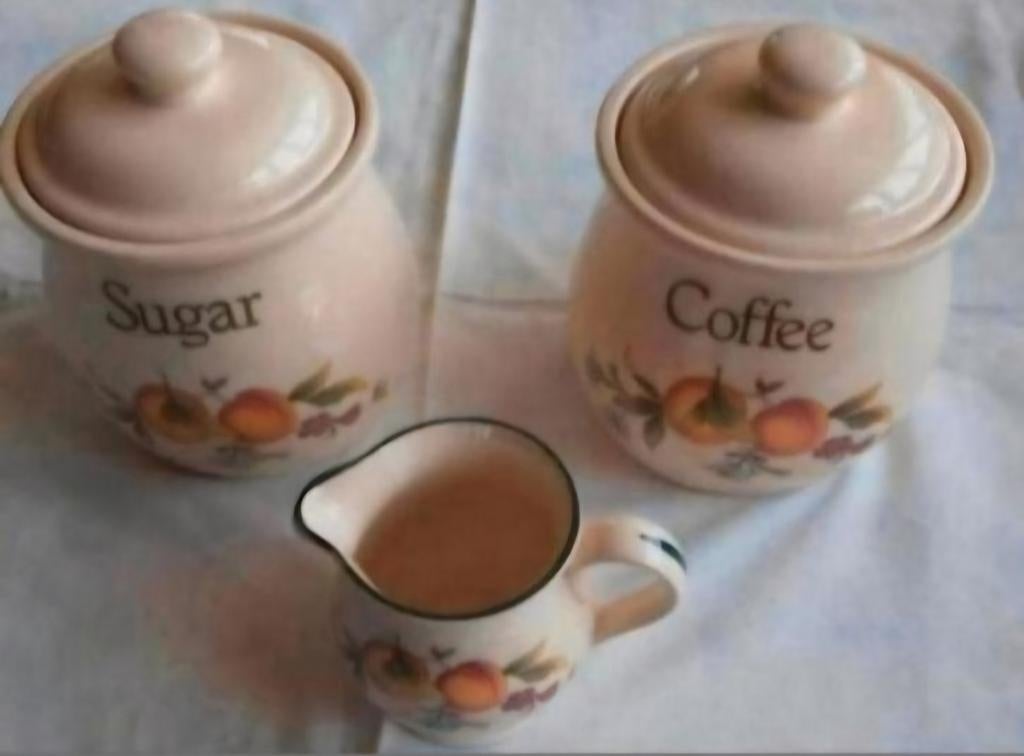 Cloverleaf England Peache voorraadpotten melkkannetje mok, Antiek en Kunst, Antiek | Servies los, Ophalen of Verzenden