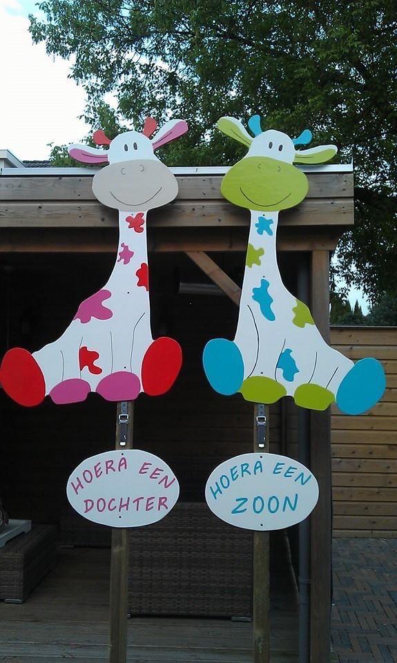 TE HUUR: geboortebord giraffe meisje of jongetje, Kinderen en Baby's, Kraamcadeaus en Geboorteborden, Ophalen, Zo goed als nieuw