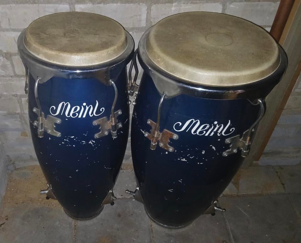 Twee blauwe conga's van het merk Meinl, Muziek en Instrumenten, Percussie, Ophalen, Gebruikt, Trommel