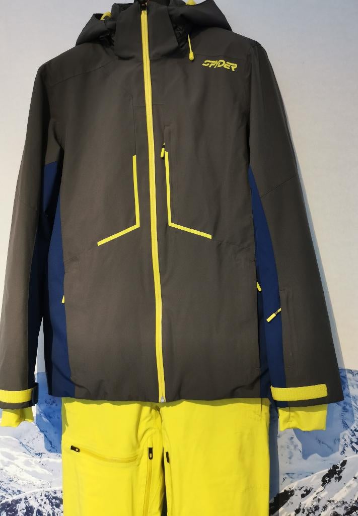 Spyder Skipak, Prime, Dare, M/50, Grijs/blauw/geel, Gore-Tex, Kleding | Heren, Wintersportkleding, Maat 48/50 (M), Ophalen of Verzenden