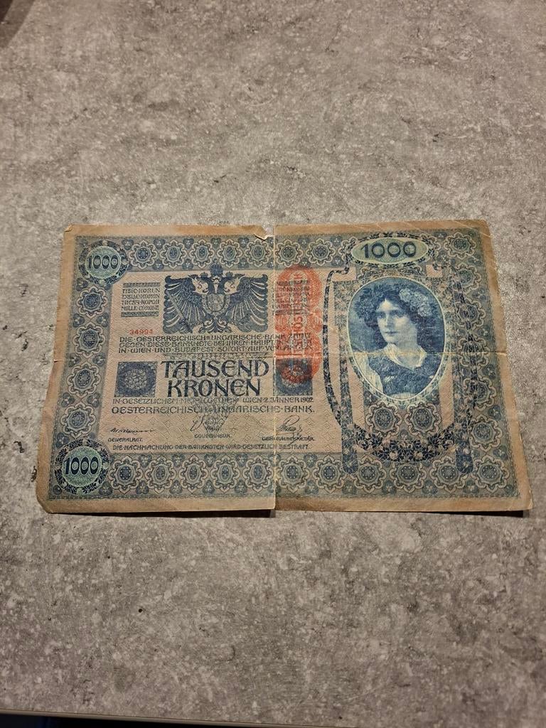 Oostenrijk-Hongarije 1000 Kronen Biljet, Ophalen of Verzenden, Oostenrijk, Los biljet