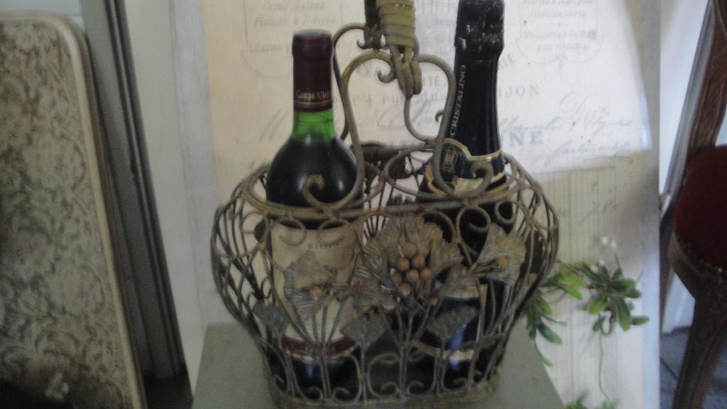 sierlijk  metalen flessenmand, Ophalen of Verzenden