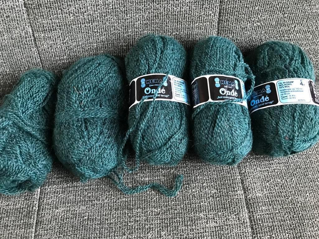Vintage breiwol, groen, (vintage) Hema, 42% echte wol! 🐑, Ophalen of Verzenden, Zo goed als nieuw, Breien, Wol of Garen