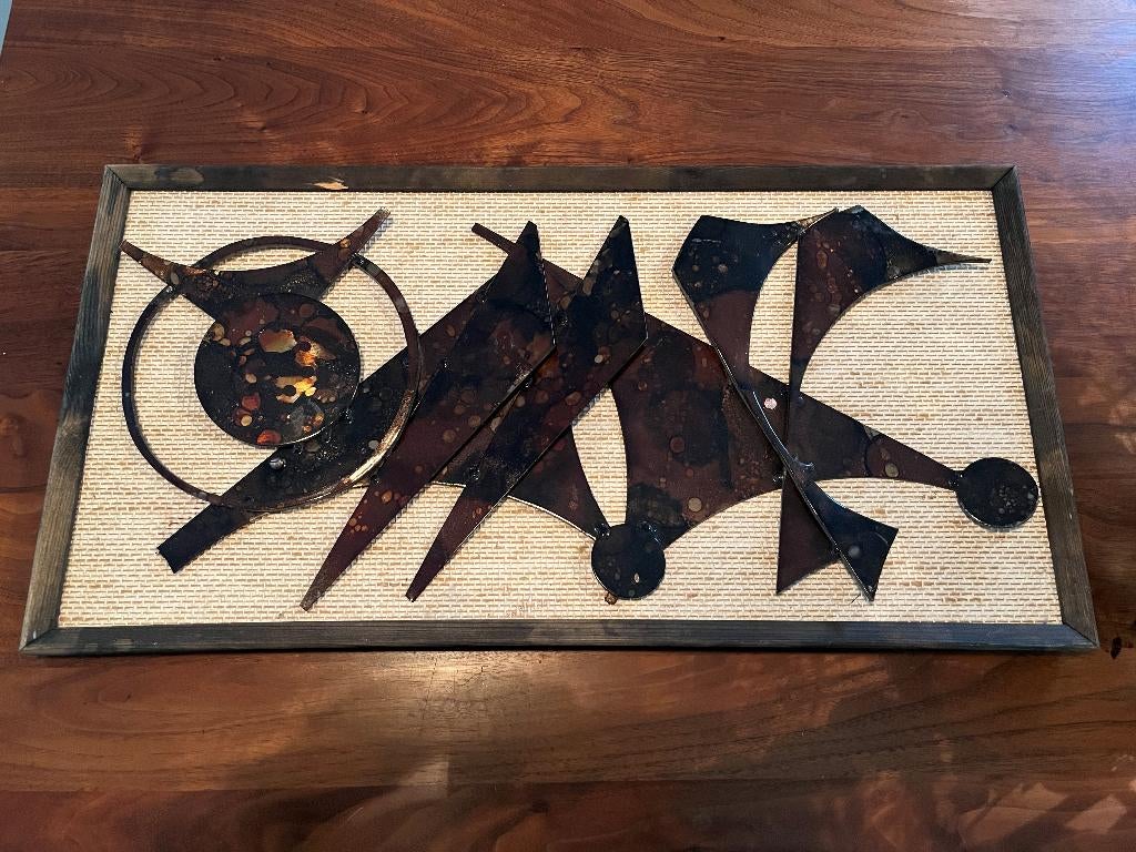 Henrik Horst Brutalist Wandobject metaal Design Vintage, Antiek en Kunst, Kunst | Designobjecten, Ophalen of Verzenden