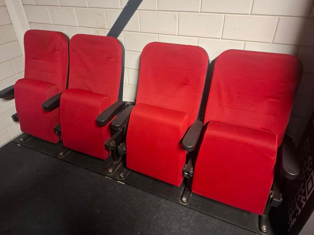 Bioscoopstoelen 4 stuks, Ophalen, Rood, Vier