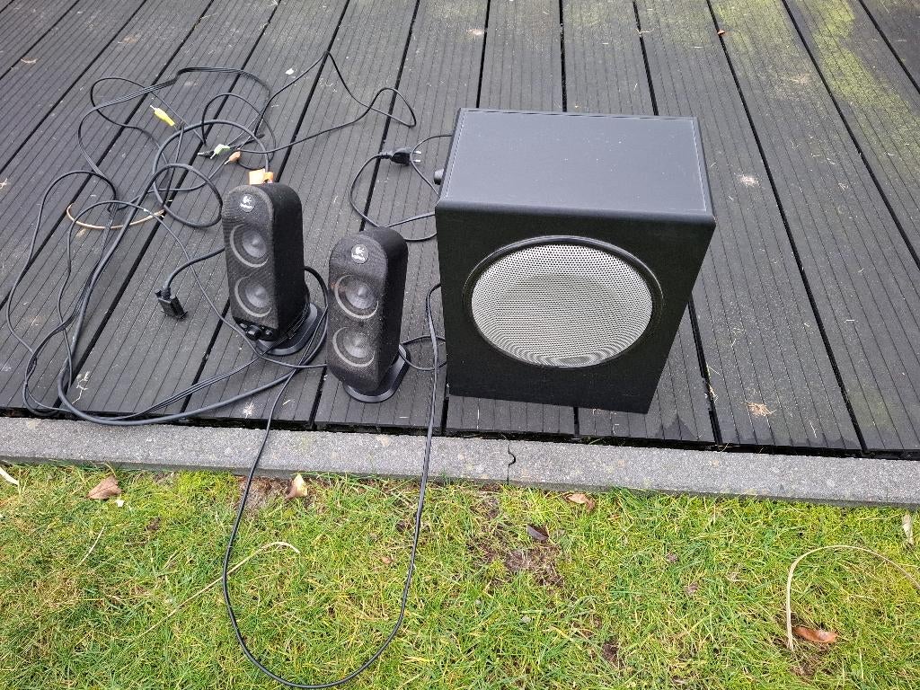 Logitech X-530 Speakerset, Overige merken, Gebruikt, Ophalen of Verzenden, 120 watt of meer