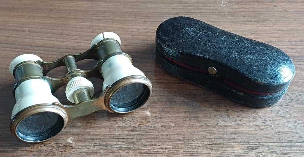 Antieke Toneelkijker met Etui, Ophalen of Verzenden