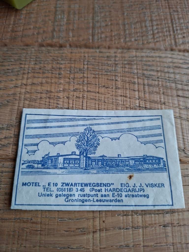 Suikerzakje Motel E10 Zwartewegsend Hardegarijp, Verzamelen, Suikerzakjes, Nederland, Ophalen of Verzenden