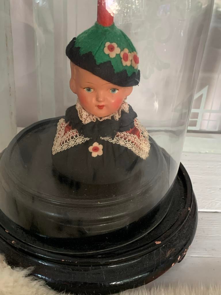 Antieke hoedenstandaard onder antieke stolp uit Engeland, Ophalen, Gebruikt