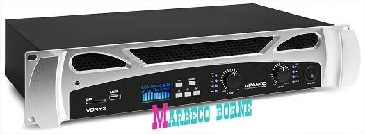 Versterker, Amplifier, USB,Bluetooth,SD,MP3, 2 x 300W VPA600, Vonyx, Nieuw, Info@marbeco.nl, Overige instrumenten