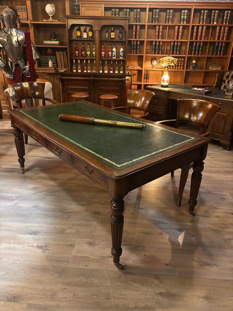 Antieke Engelse Schrijftafel Mahonie, ca. 1880-1900, Ophalen