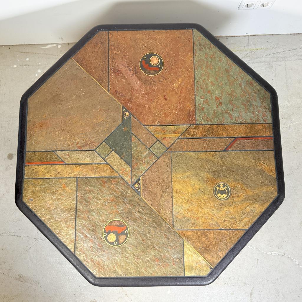 Fedam achthoekige salontafel, brutalistische stijl, Huis en Inrichting, Tafels | Salontafels, Ophalen, Overige materialen, Gebruikt