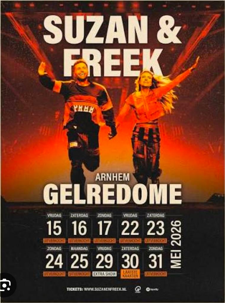 Kaartjes suzan & freek 31 mei zitplaatsen., Tickets en Kaartjes, Drie personen of meer