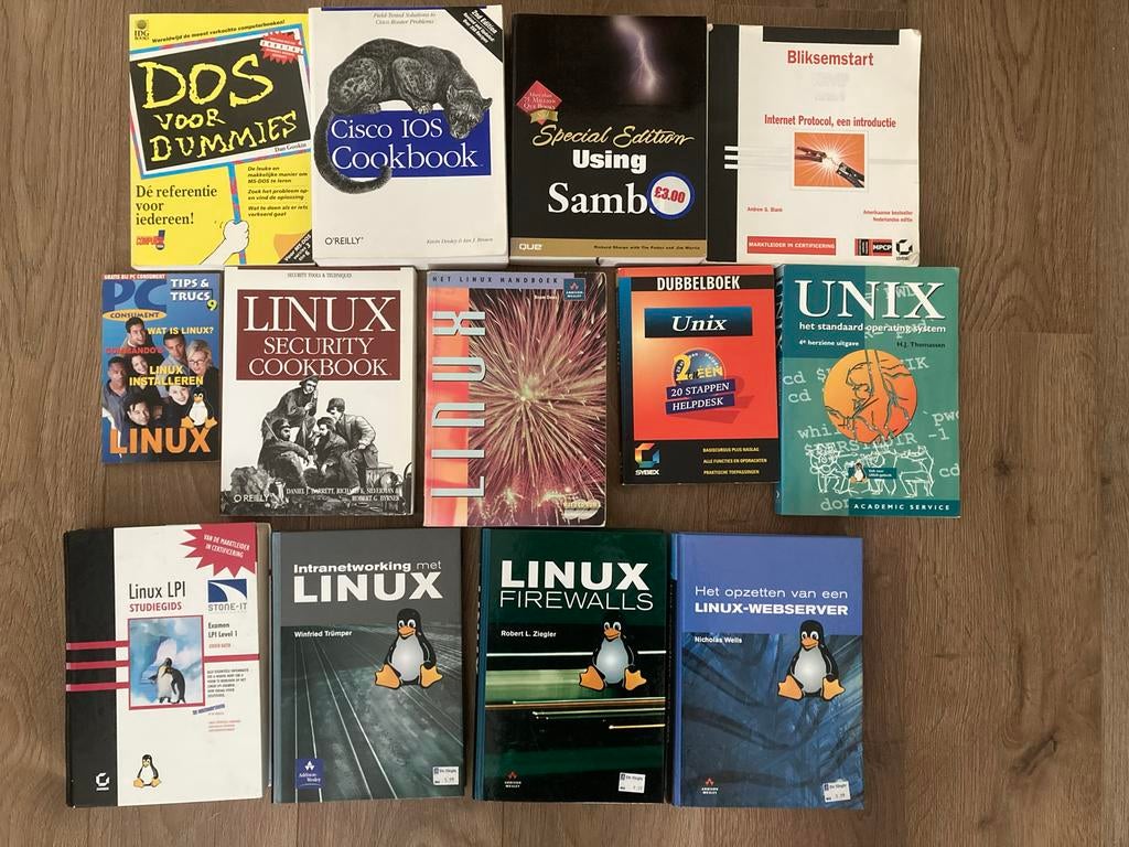 IT-Boeken over Linux, Unix, DOS, Cisco - 13 stuks, Ophalen of Verzenden, Gelezen, Besturingssystemen