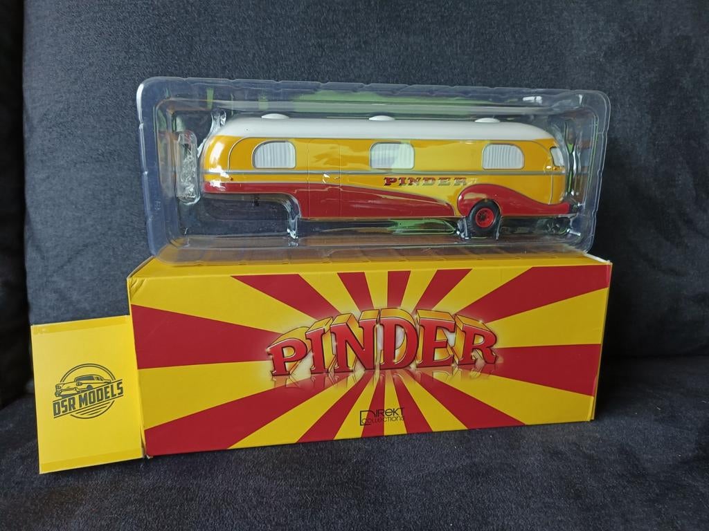 1:43 caravan trailer Pinder circus, Hobby en Vrije tijd, Modelauto's | 1:43, Nieuw, Auto, Overige merken, Ophalen of Verzenden
