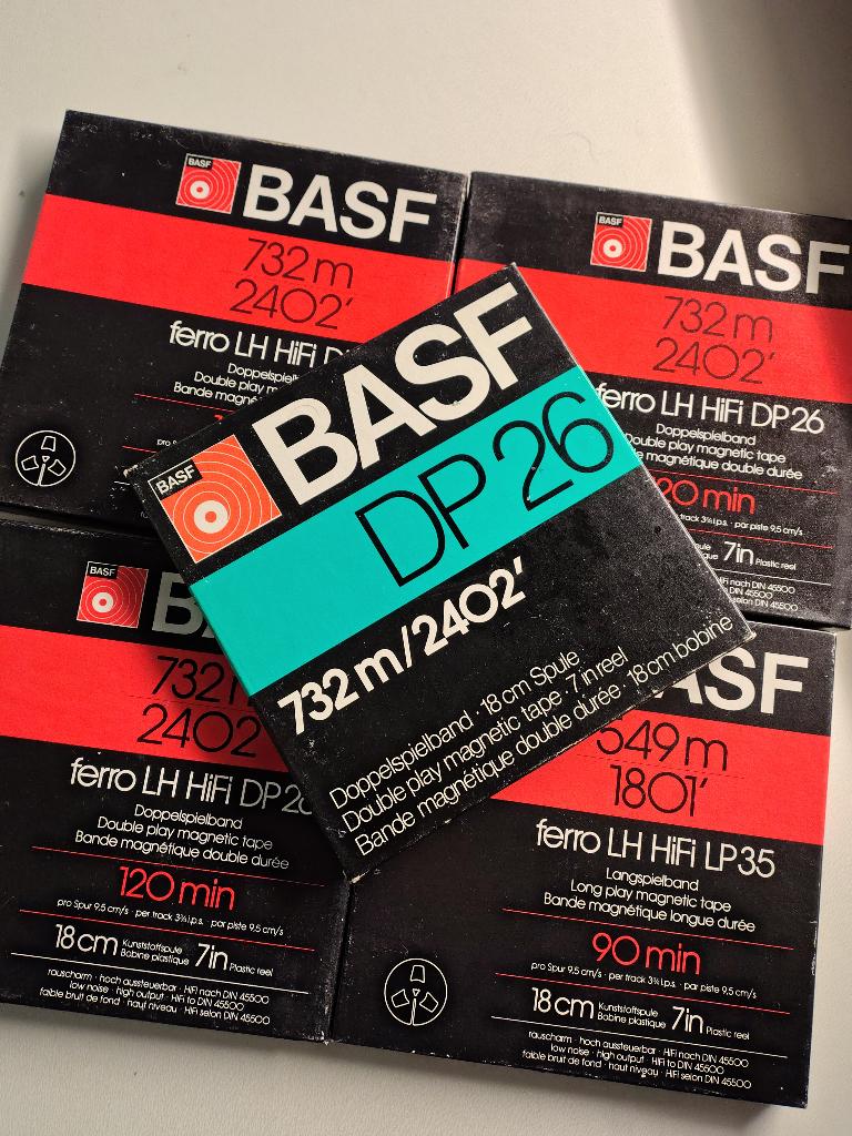 BASF tapes DP26 en LP35 5 stuks, Audio, Tv en Foto, Bandrecorders, Ophalen of Verzenden, Onderdeel, Met banden