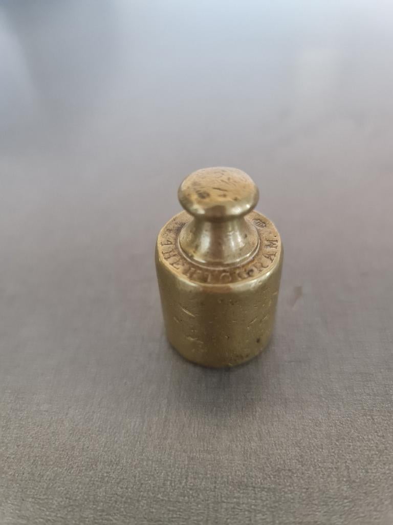 Antiek 1 Hectogram Messing Gewicht - 1880, Antiek en Kunst, Ophalen of Verzenden