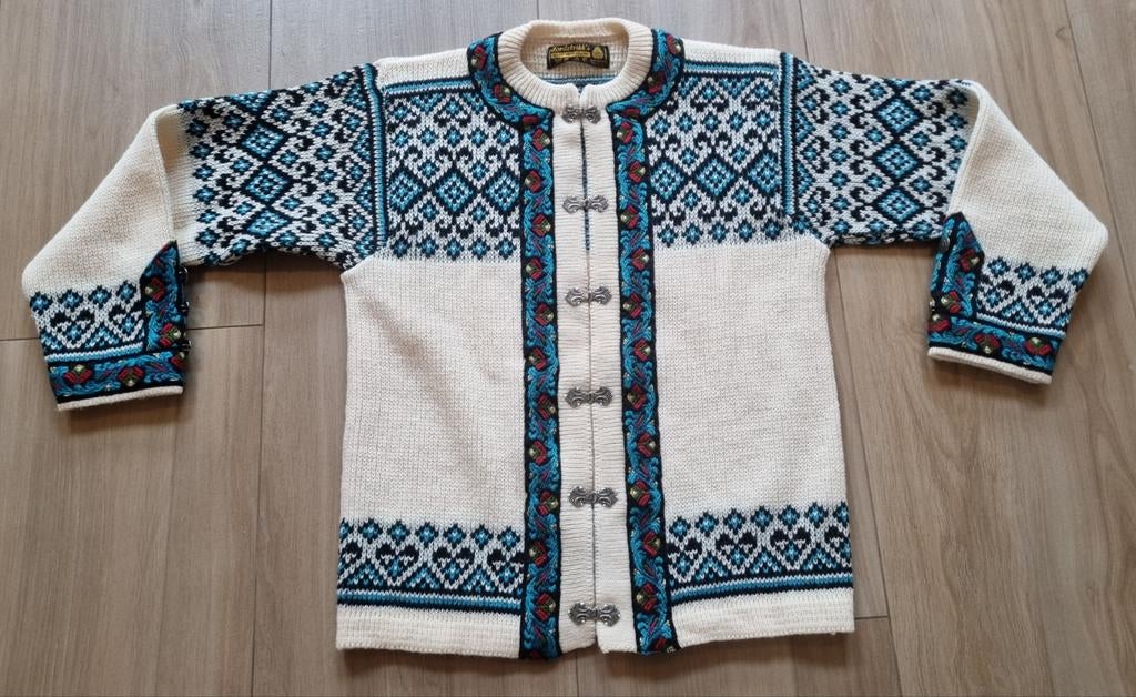 Nordstrikk Noors vest wol maat M zeer goede staat, Nordstrikk, Maat 48/50 (M), Wit, Ophalen of Verzenden