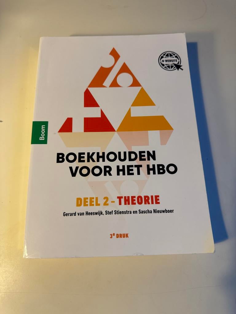 Boekhouden voor het HBO theorie+opgavenboek, Boeken, Ophalen of Verzenden, Zo goed als nieuw, Overige niveaus, Stef Stienstra; Sascha Nieuwboer; Gerard van Heeswijk