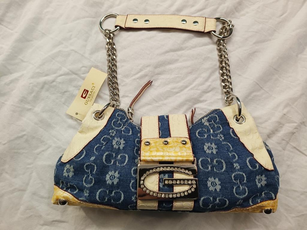 Gussaci Handtas Denim Blauw, Ophalen of Verzenden, Blauw, Handtas