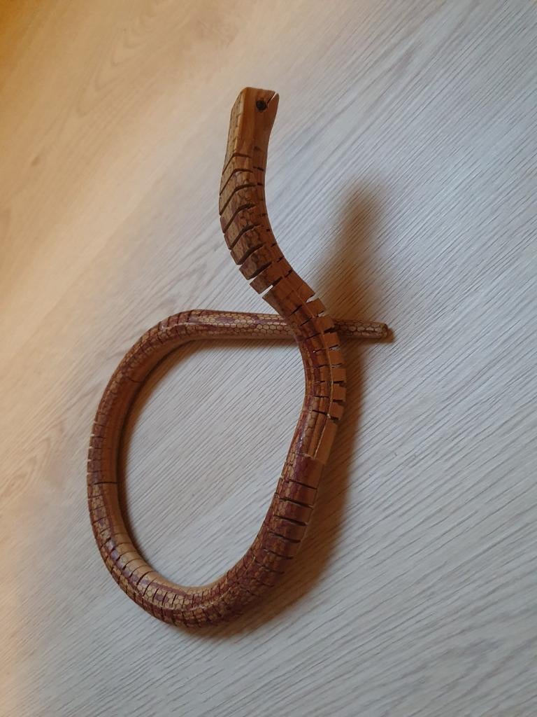 Houten cobra slang., Antiek en Kunst, Ophalen of Verzenden