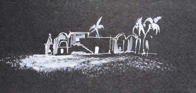 Tunesië, oude pentekeningen, Ophalen of Verzenden