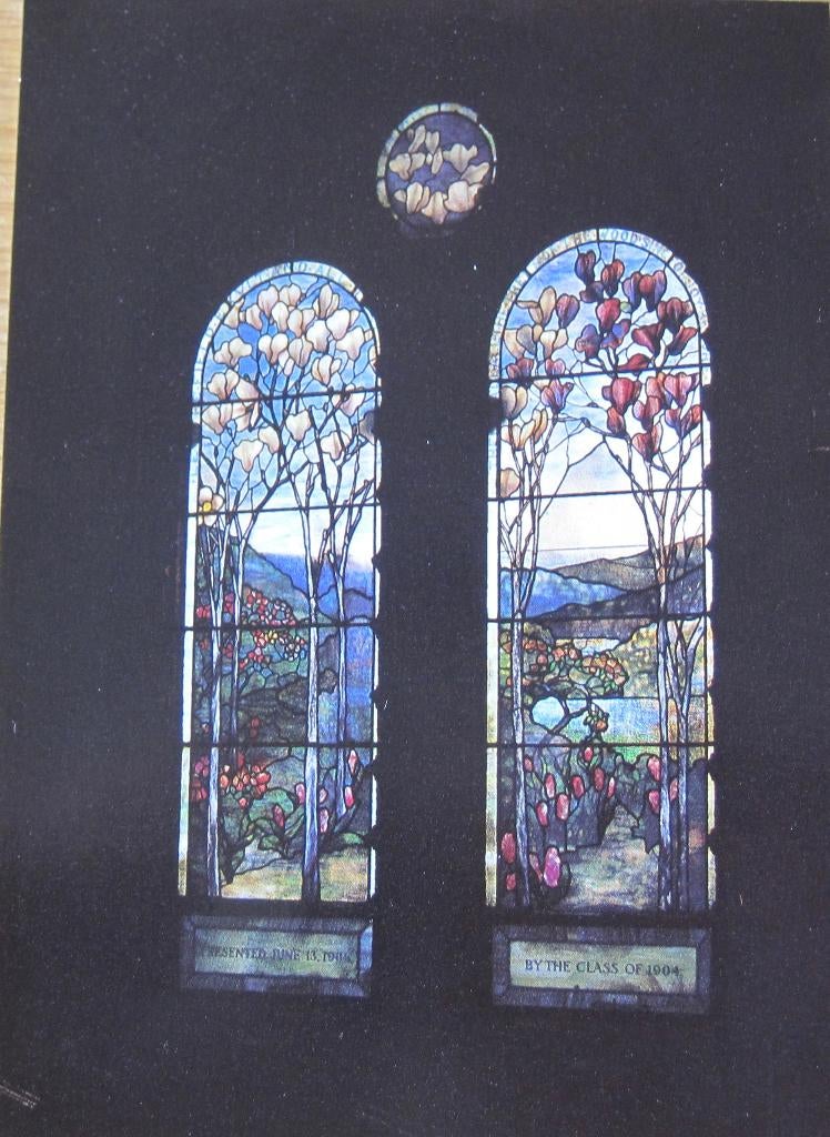 gebrandschilderd raam met magnolia motief, Verzenden, 1980 tot heden, Ongelopen, Overige thema's