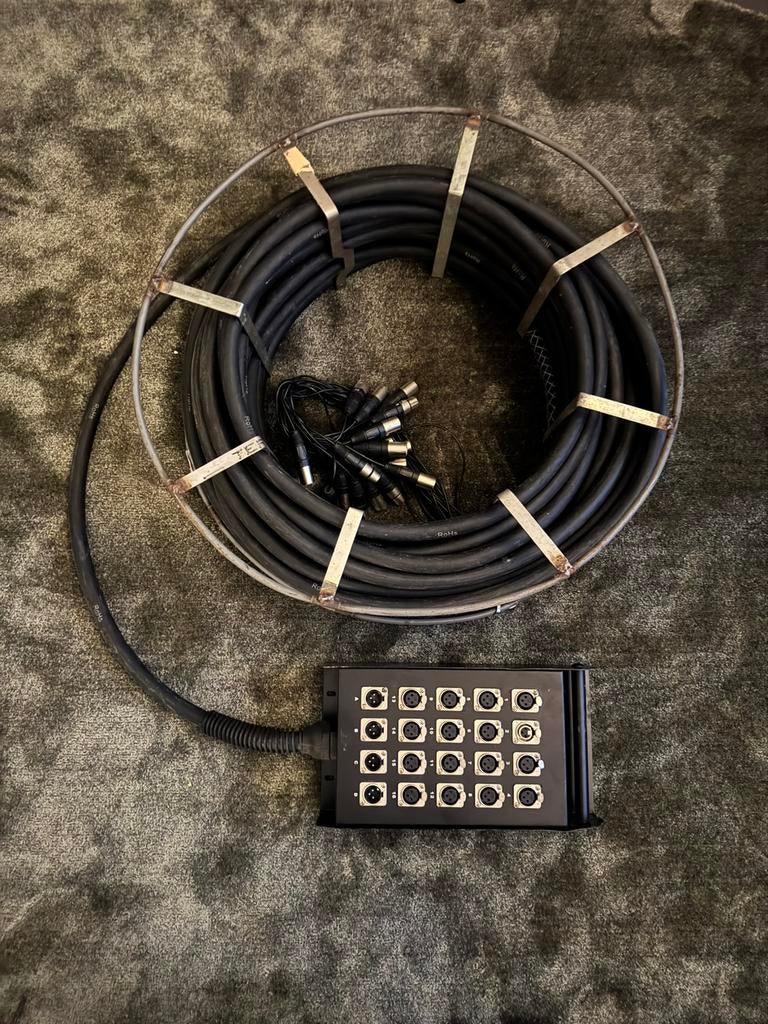 Multicore stage snake XLR 30 meter 16/4, Ophalen, Gebruikt, Apparatuur