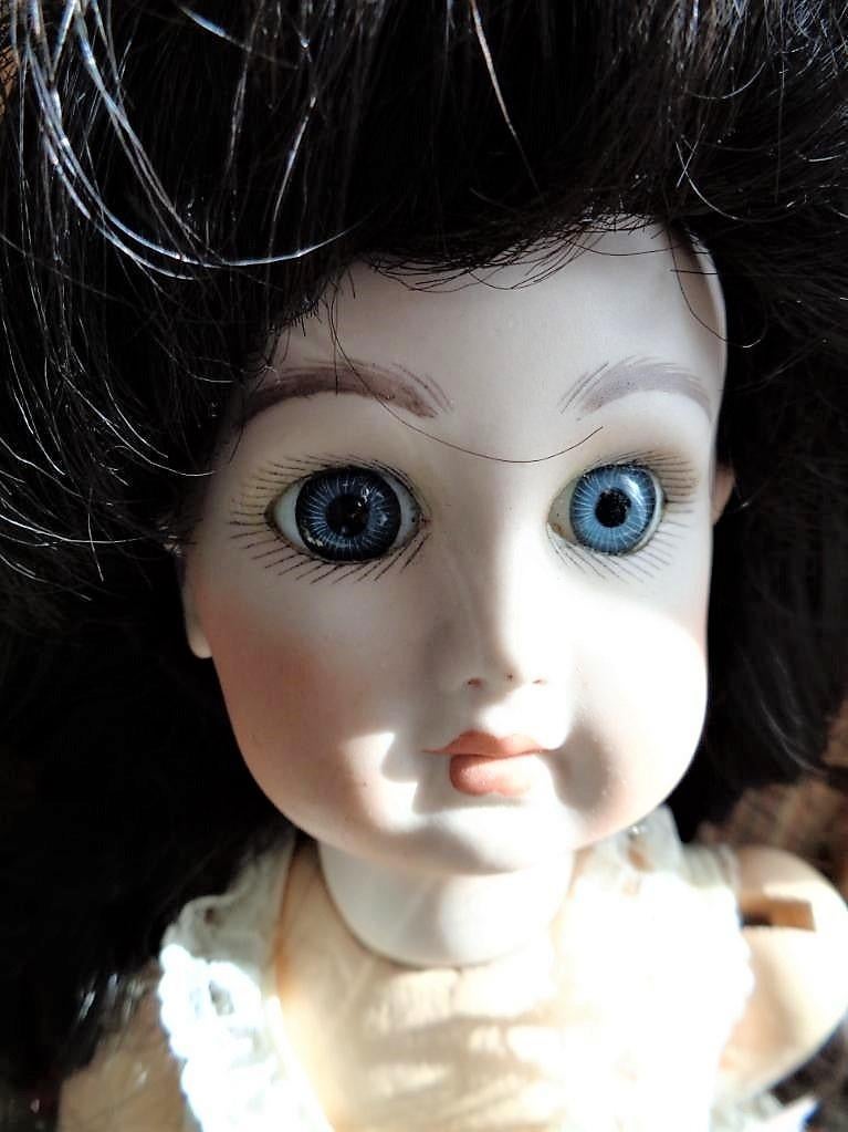 Replica antieke pop puntgaaf - 40 cm. hoog, Ophalen of Verzenden, Zo goed als nieuw, Pop