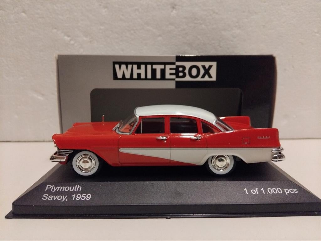 WhitBox 1:43 Plymouth Savoy 1959 boxed Limited 1500 st, Hobby en Vrije tijd, Modelauto's | 1:43, Ophalen of Verzenden, Zo goed als nieuw