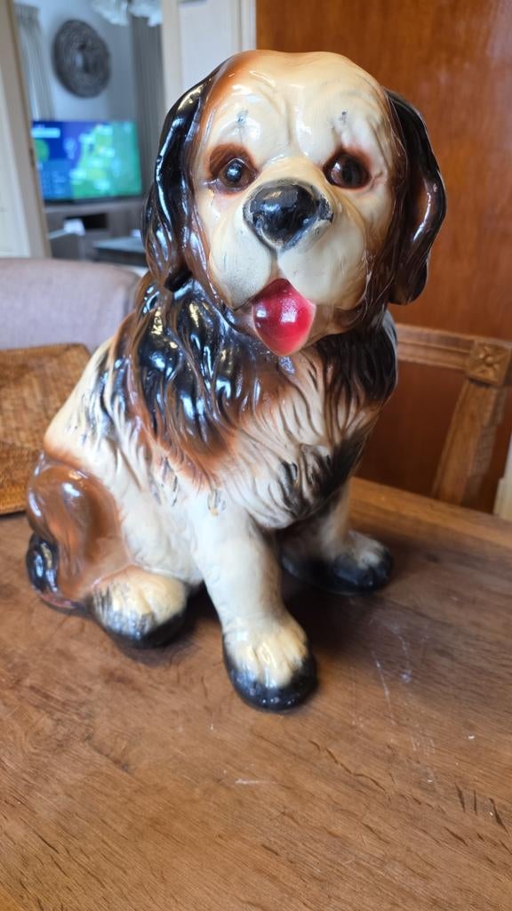 Vintage jaren 60 standbeeld St bernardhond, Verzamelen, Ophalen of Verzenden, Gebruikt, Dier