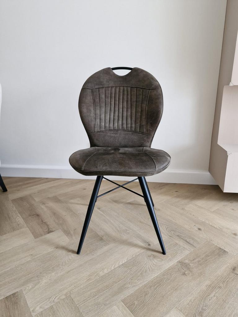 2x Stoel Veere moss/stoff frame metaal zwart, Ophalen, Twee, Overige kleuren, Zo goed als nieuw