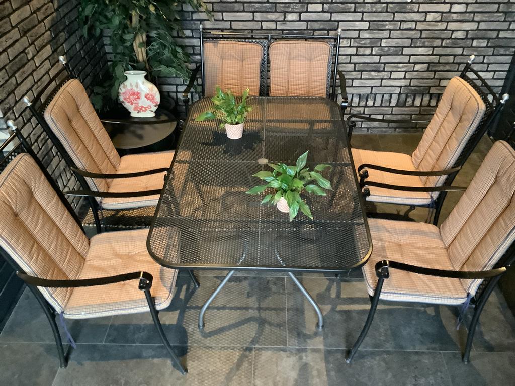 Excelsior 6 pers.  Royal Garden met mooie kussens., Overige materialen, Gebruikt, Bank, 6 zitplaatsen